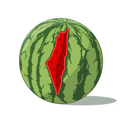 Palestine watermelon symbol flat design - obrazy, fototapety, plakaty