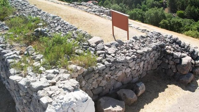 Aerial view of ancient city Hattusa in the capital of Hittites