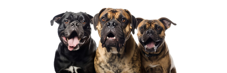 Obraz premium Set of three dog isolated on transparent background. Concept of pet.