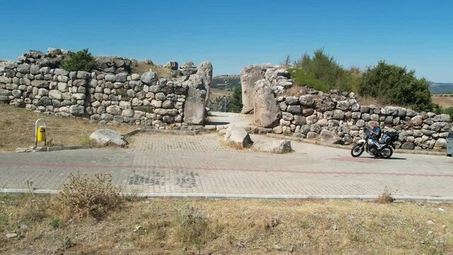 Aerial view of ancient city Hattusa in the capital of Hittites