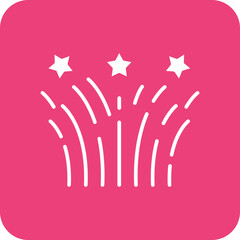 Wedding Fireworks Line Color Icon