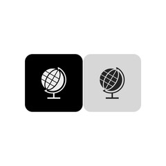 World planet earth icon collection. Globes with world map symbol isolated on white background   