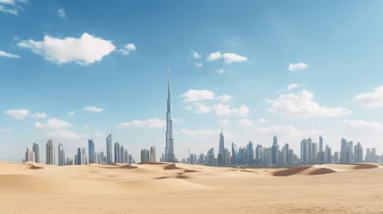 Fototapete Dubai Desert in dubai city background.