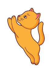 Illustration of cute kawaii cat. Fun animal.