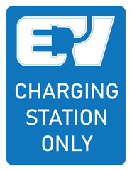 EV Charging Station Only - Blue