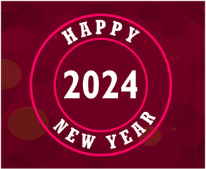 2024 Happy New Year Abstract Pink And White Design Holiday Vector Logo Symbol Illustration