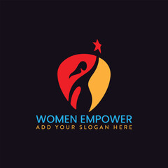 women empower logo design vector