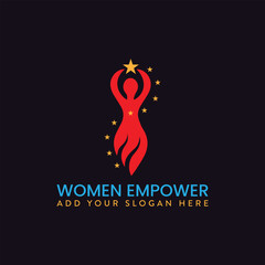 women empower logo design vector
