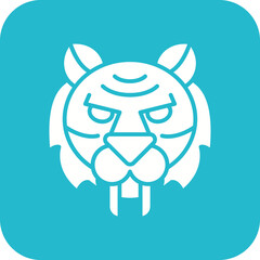 Saber Toothed Tiger Line Icon