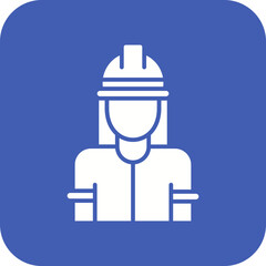 Factory Worker Woman Line Icon