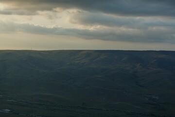 Winding to mountain peaks. Beautiful mountain landscape.