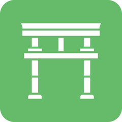 Torii Gate Line Color Icon