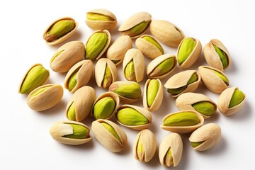 pistachio nuts isolated on white