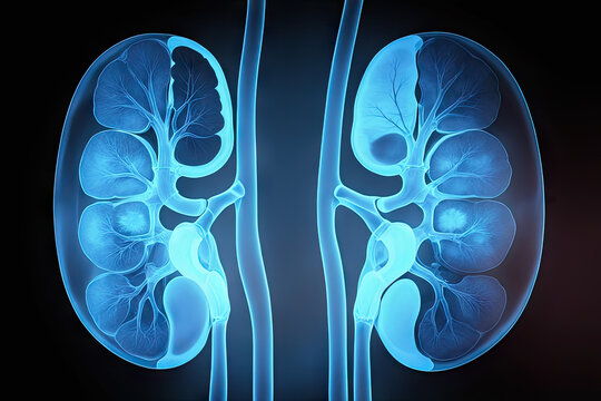 X-ray image of human kidneys
