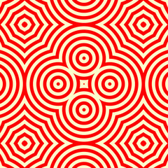 Crossing circles, rhombuses ornament. Linear pattern. Abstract background. Rings vector. Geometric illustration. Rounded figures.