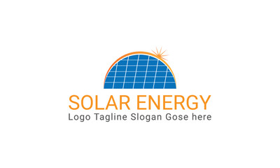 Fototapeta premium Solar panel logo with jpg, transparent png and vector file.