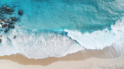 Fototapeta na wymiar wallpaper of an aerial view photography of ocean and shore