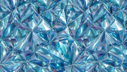 Abstract shiny 3d blue crystal background, diamant texture, faceted gem. Seamless crystal texture