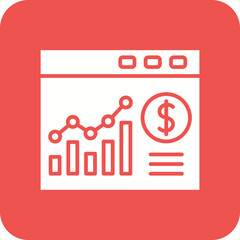 Website Bar Graph Line Color Icon