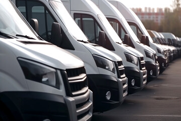 Trucks fleet on a grey background