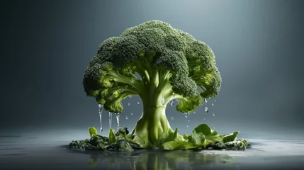 Fotobehang broccoli  tree ai generated © Alena Shelkovnikova