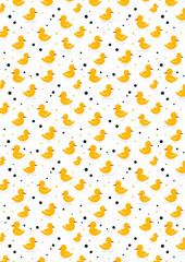 Yellow Ducks pattern for bathroom