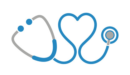 Symbol zdrowia i medycyny, stetoskop i serce  - obrazy, fototapety, plakaty