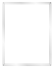 Silver metal frame isolated on white. Vector frame for text, certificate, pictures, diploma