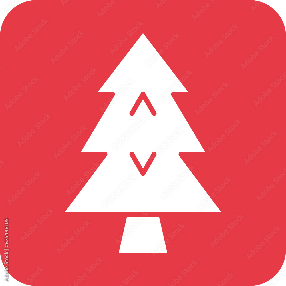 Sticker Christmas Tree Line Color Icon