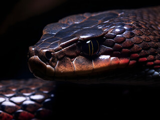 Fototapeta premium Telescopic Close Up of Snake, Generative AI