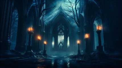 Striking image of a gothic cathedral, showcasing the intricacies of medieval architecture,