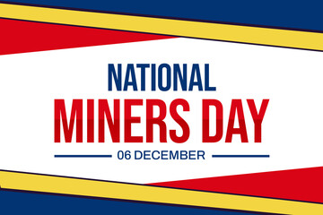 Fototapeta premium National Miners day banner in traditional border design with typography on the white background, poster style