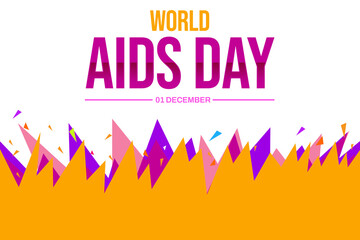 World Aids day backdrop with different shapes and typography in the center. December first is observed aids day in the world