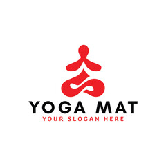 meditation yoga mat store logo design vector