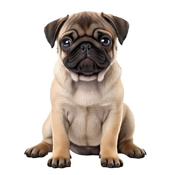pug dog isolated on a transparent background