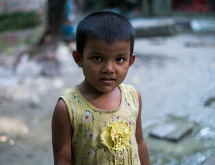 Portrait of a south asian young rural girl 