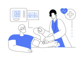 Hypertension control abstract concept vector illustration.