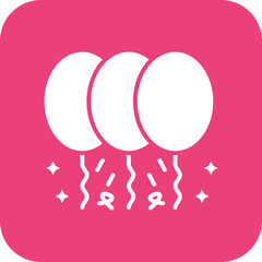 New Year Balloons Line Color Icon