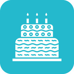 Cake Line Color Icon