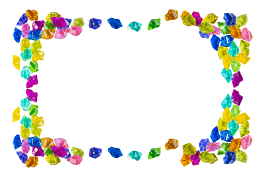frame precious stones diamonds multicolored isolate background