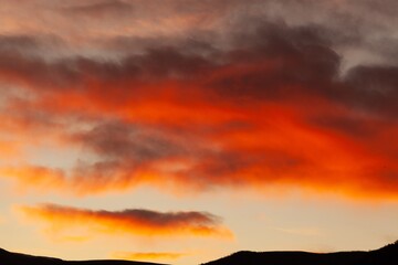 Beautiful sunset sky. Summer vacation travel