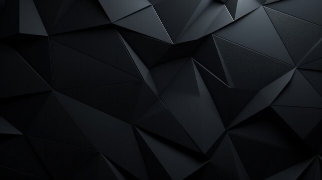 Black triangular abstract background, Grunge surface, 3d Rendering © Emil