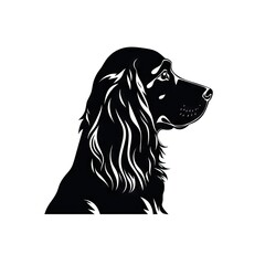 English Cocker Spaniel Icon, Dog Black Silhouette, Puppy Pictogram, Pet Outline, Cocker Spaniel Symbol