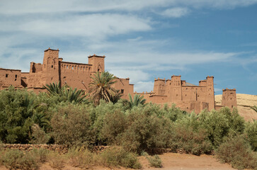 View of Ait Ben Haddou Kasbah, UNESCO world heritage in Morocco