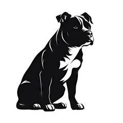 Fototapeta premium Staffordshire Bull Terrier Icon, Dog Black Silhouette, Puppy Pictogram, Pet Outline, Staffordshire Bull Terrier