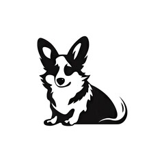 Welsh Corgi Pembroke Icon, Dog Black Silhouette, Puppy Pictogram, Pet Outline, Welsh Corgi Pembroke