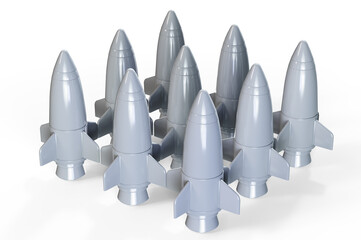 Underground military storage of 155mm artillery gun shells  3D rendering