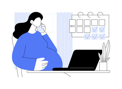 Maternity-leave policy abstract concept vector illustration.