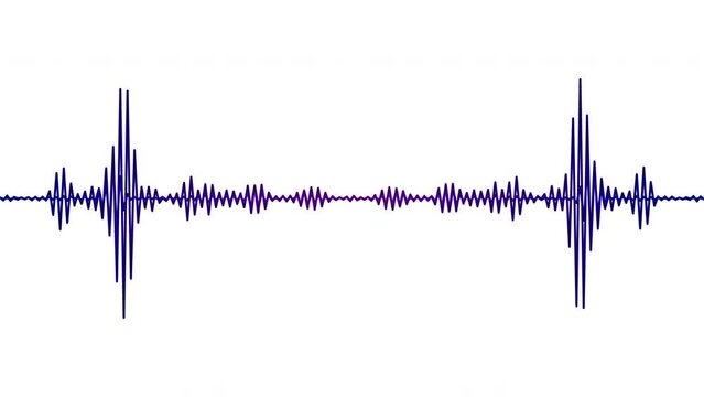 4k abstract music sound wave or audio wavefrom isolated on white background.Line digital minimalist voice and soundtrack wave equalizer.Shape line volume or speech symbol animated background.