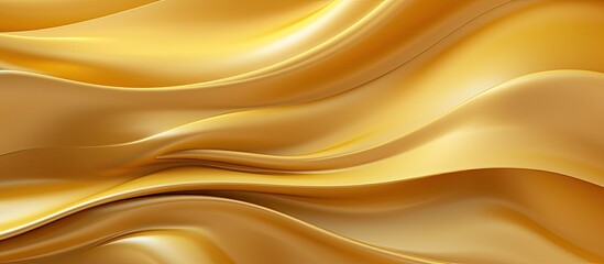 Obraz premium The abstract golden wallpaper showcases an intricate pattern with an elegant art design of flowing lines and waves creating a stunning background for a fashion banner or illustration bringi